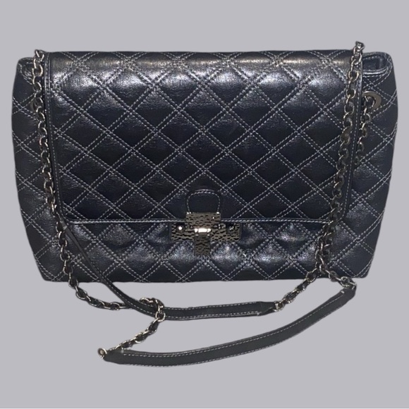 Marc Jacobs Dark Grey Quilted Leather Baroque Single Shoulder Bag Fab! - Picture 3 of 9
